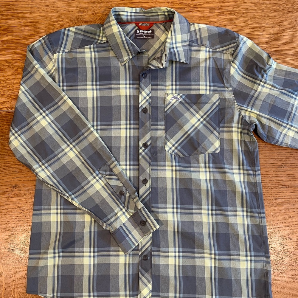 Simms fishing shirt.